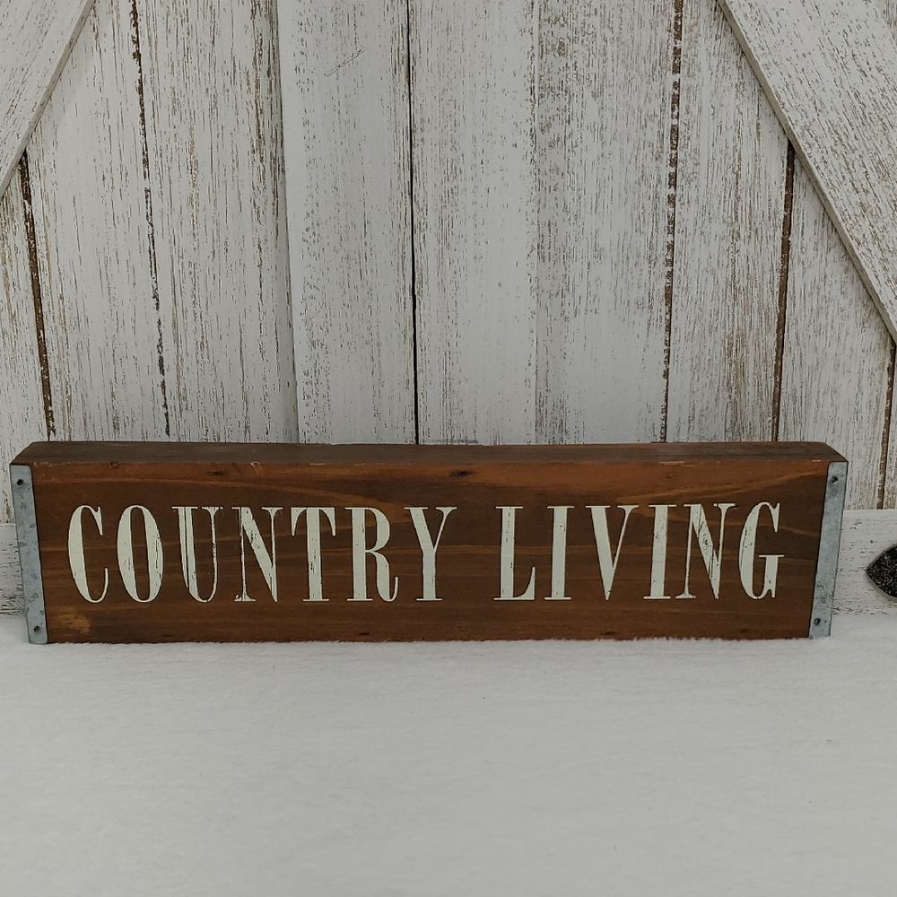 Country Living Wood Metal Sign Farmhouse